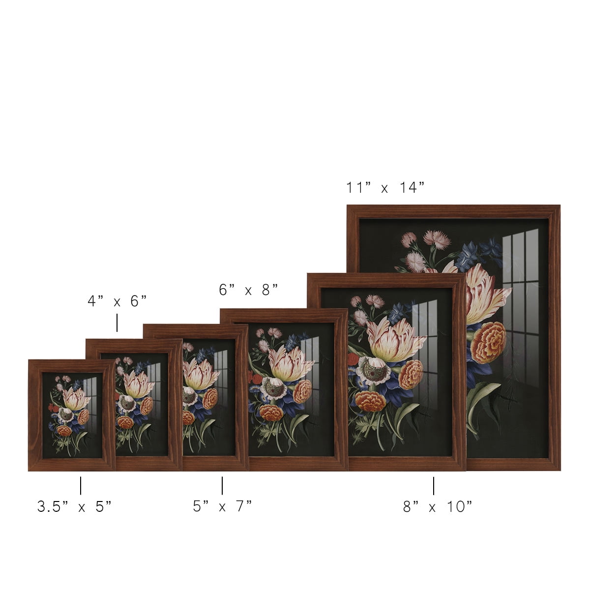 Dramatic Bouquet II -Framed Print w/glass-Chestnut