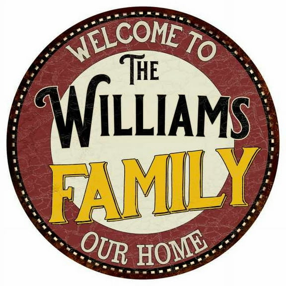 The Williams Family 12" Round Metal Sign Kitchen Game Room Décor 200120038004