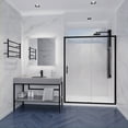 thumbnail image 6 of Halberd Series 47-48"W x 72"H Sliding Framed Shower Door in Matte Black with Tsunami Guard Tempered Clear Glass, 6 of 8