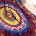 thumbnail image 3 of Colorful Tie Dye Luminous Mandala Pattern Blanket,Comfortable Soft Flannel Throw Blanket,All Season,Warm Lightweight Blankets for Sofa Bed Couch Living Room Chair,30"x40", 3 of 4
