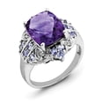 thumbnail image 2 of Primal Silver Sterling Silver Rhodium Amethyst, Tanzanite and Diamond Ring, 2 of 6
