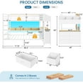 thumbnail image 3 of Bunk Beds Twin over Twin with 6 Storage Drawers & LED Lights & Charging Station, Heavy Duty Metal Bunk Bed with Desk & Shelves for Teens, Twin Loft Beds with Full-Length Guardrail and Ladder, White, 3 of 10