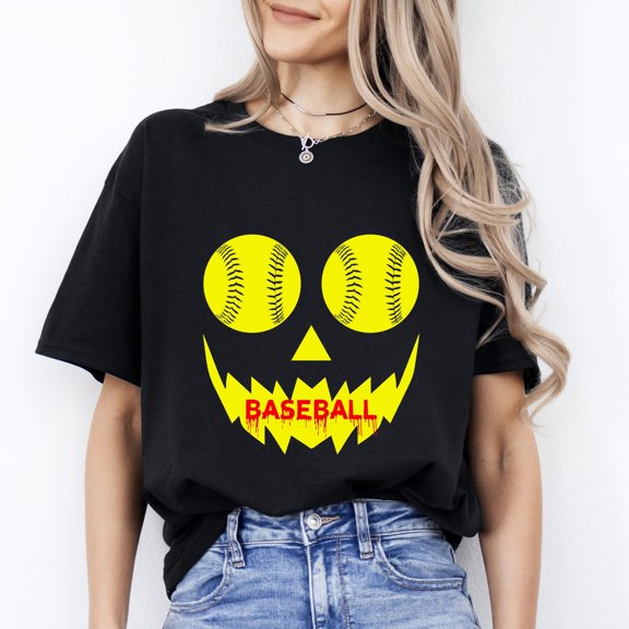 Baseball Halloween Spooky Player Mom Sports Graphic T-Shirt