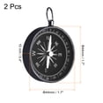 thumbnail image 2 of Uxcell Pocket Compass Survival Sports Navigation Compass with Key Ring Black 2 Pack, 2 of 6