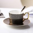 thumbnail image 5 of Coffee tea sets classic grid pattern ceramic coffee cup bone china water cup afternoon tea coffee cup (HTOOQ), 5 of 5
