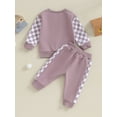 thumbnail image 5 of Chengji Chengchuan Casual Checkerboard Print Patchwork Long Sleeve Outfit Sets, Infant 6M, 5 of 10