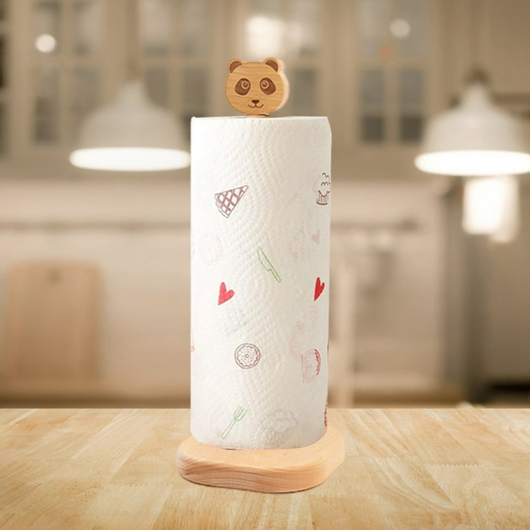 Paper Towel Holder Standing Tissue Kitchen Storage Rack Cartoon Wrapping  Paper Holder Hand Towel Rack Holder Organizer with Base panda 