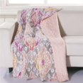 thumbnail image 1 of Benjara BM219402 Fabric Reversible Throw Blanket with Medallion Pattern, Multi Color - 4 x 13 x 16 in., 1 of 4