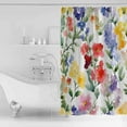 thumbnail image 4 of Small Stall Shower Curtain 36x72 Inch Narrow Half Size Spring Flower Bath Curtains Bathroom Decor Abstract Gradient Blue Purple Red Green Waterproof Fabric Shower Curtain Set with Hooks 36 Inch, 4 of 6