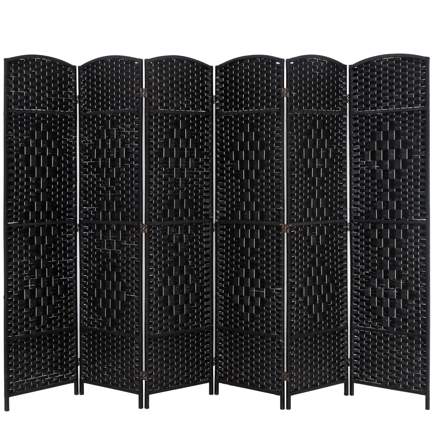 YRLLENSDAN 6 Panel Room Divider Panel 6Ft Partitions and Dividers Freestanding Folding Screen Room Divider Folding Screen Room Divider Partition Room Dividers Privacy Screen Indoor,Black