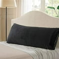 thumbnail image 2 of EVOLIVE Soft Micromink, Faux Fur, Faux Suede Body Pillow Cover Replacement with Zipper Closure (Black, 21“X54), 2 of 3
