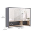 thumbnail image 3 of HOMCOM Armoire à Pharmacie de Salle de Bain Murale avec Miroir, Gris, 3 of 10