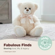 Bearington Brumby White Teddy Bear Stuffed Animal Plushie - 17 Soft-Fur Classic Plush Teddy Bears with Satin Bow - Cute, Cuddly Stuffed Bears Plush Toy Gift for Kids, Babies, Friends or Loved Ones