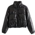 thumbnail image 4 of Women Winter Cropped Puffer Jacket Short Warm Quilted Coat Turtleneck Waterproof Lightweight Outerwear, 4 of 7