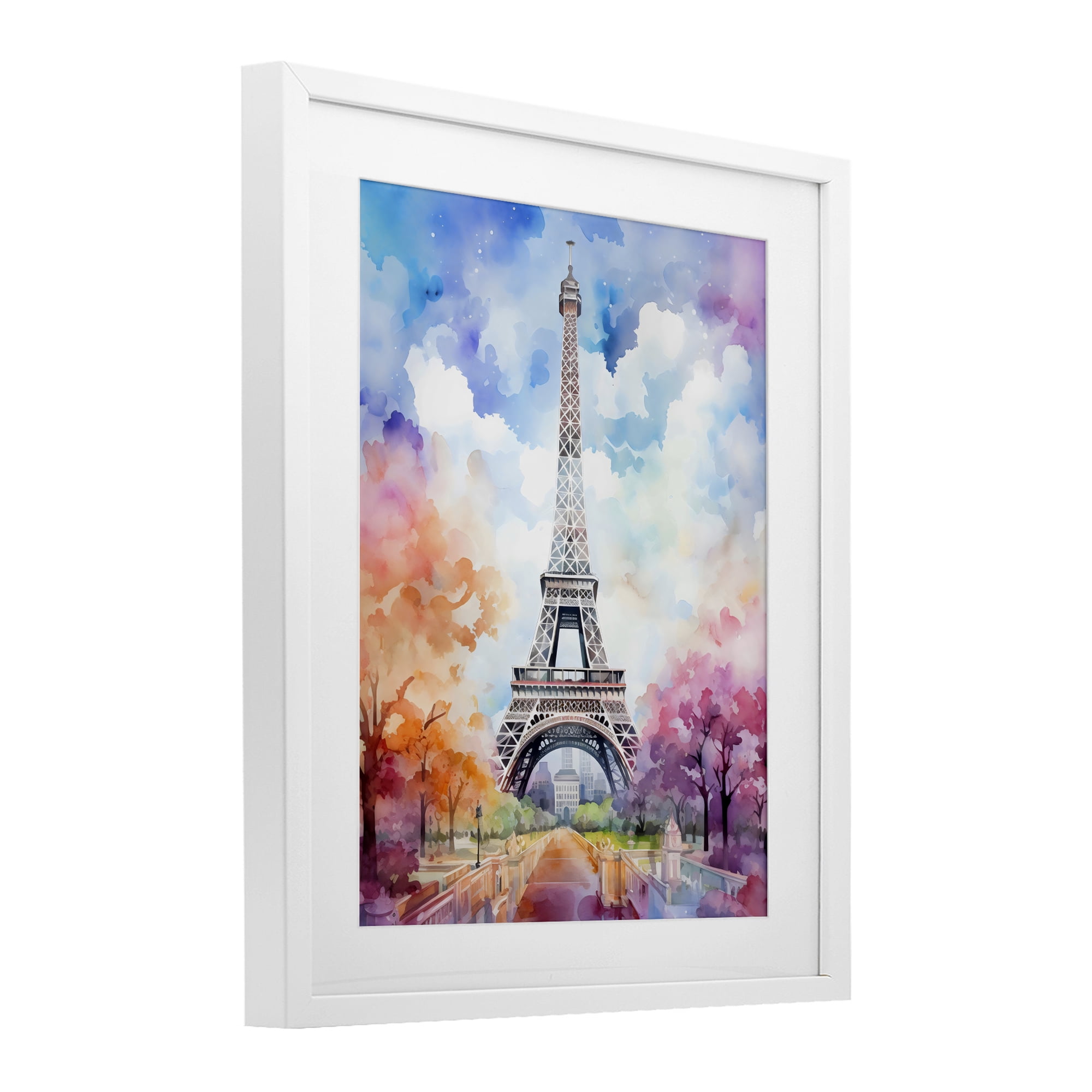 Stupell Industries Pastel Paris Springtime Tower White Framed Print Under Glass, design by Creative Studio