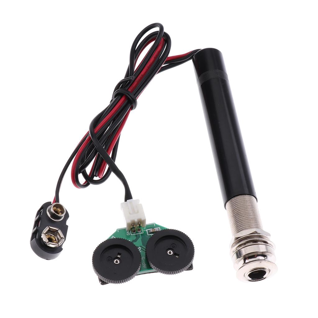 LeeQinersw Active Endpin Jack Preamp Piezo Pickup Kit For Acoustic Guitar Ukulele Mandolin