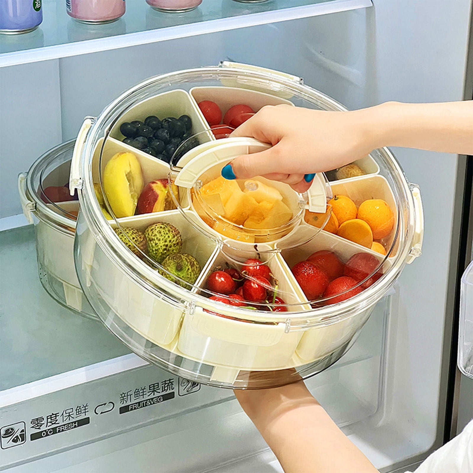 Stackable Multi-Compartment Cooler Box with Ice Retention Layer for Hiking, Travel Snacks, Camping Essentials