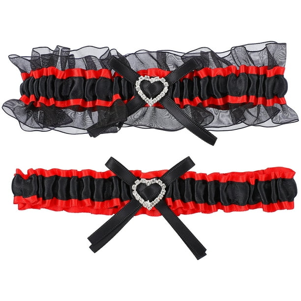 ColoMX 2pcs Garters de boda Garters Garters Bowknot imitation Diamond Femen