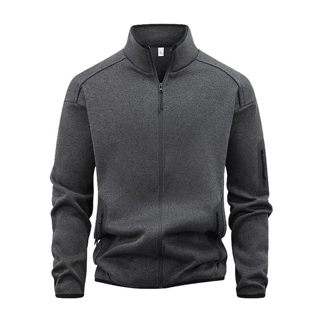 Kalauyu Men's Jackets Full Zip Lightweight Jacket Casual Soft Warm Coats with Pockets