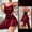 Wine, variant on RYDCOT Women's Satin Nightgown Silk Sleeveless Suspender Sleepwear Nighties Bridal Ruffle Hem Home Nightgown Black