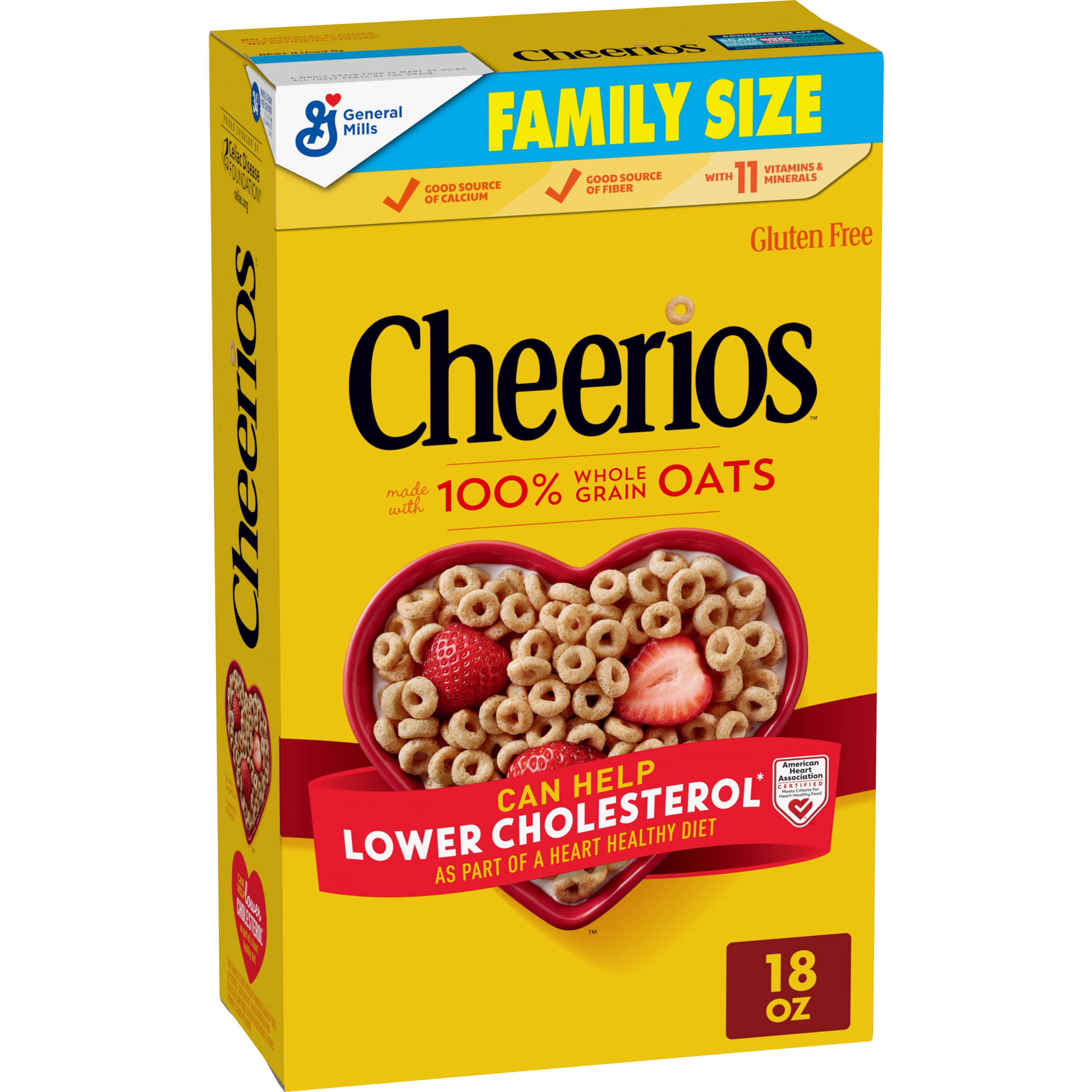 Cheerios Heart Healthy Cereal, Heart Shapes, Affirmations Box, Family Size, 18 oz