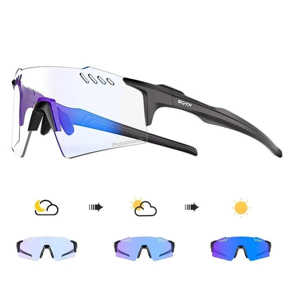 SCVCN Outdoor Photochromic Sunglasses Sports Bike Cycling Glasses Man MTB Climbing Glasses Women Driving Bicycle Eyewear