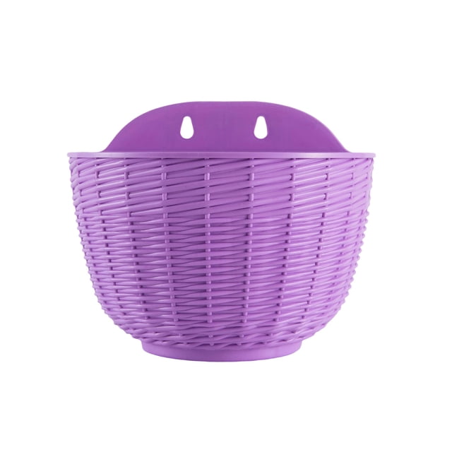 Mlkoz Home Decor, Rattan-textured Semi-circular Wall-mounted Plastic Flower Pot Home Decor Flower Pot, Mom Gifts