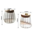 thumbnail image 4 of Glass Coffee Nuts Canister Airtight Storage Jar Petal Decorative Container with Bamboo Lid Metal Handle Easy to Grasp 650ml,22oz, 4 of 6
