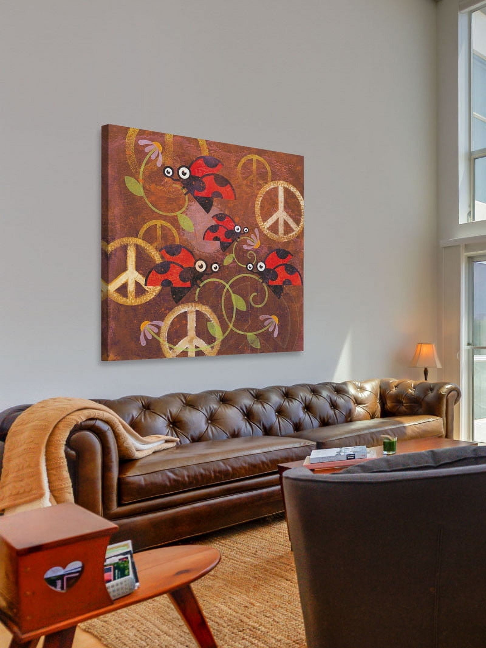 Marmont Hill "Peace Sign Ladybugs VI" Painting Print on Canvas