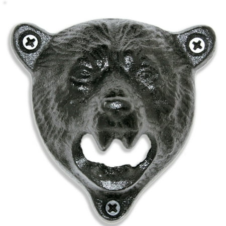 Mounted Bottle Opener - Grizzly Bear Wall Mounted Bottle Opener - Indie Craft Supply