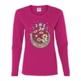 thumbnail image 2 of Wild Bobby I Only Told The Moon, Moon Phases Daisies and Butterflies Vintage Women Graphic Long Sleeve Tee, Fuschia, X-Large, 2 of 6