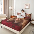 thumbnail image 4 of Homewish 3D Couple Lion Full Size Sheets for Lover, Valentine's Day Rose Bed Sheets, Romantic Anniversary Sheet Sets, Luxury Bedroom Decor, 4 Pieces, 4 of 7
