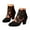 Black, variant on Womens Round Toe Pumps Shoes Elegant Lace Embroidery Flats Shoes Block Soled Wedding Heels