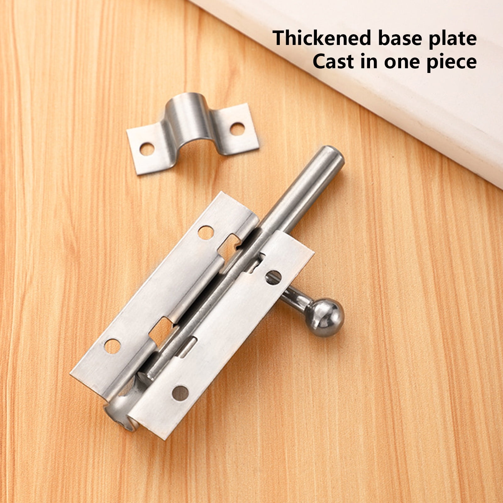 JilgTeok 4 Packs 304 Stainless Steel Barrel Door Slide Lock with Screws for Cabinets Fences Kennels Easy Installation