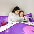 thumbnail image 4 of Castle Fairy Animal Magical Unicorn Twin Bedding Sets 7-Piece for Boys Girls,Dreamy Princess Bedding Comforter Set Microfiber,Bling Stars Glitter Breathable Sheet Sets,Super Cozy Room Decor, 4 of 8