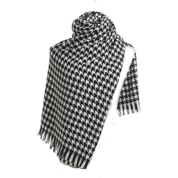 YooGuoGuo Women's Young Lady's Girl's Winter Warm Wool Blend Scarf Thick Wrap Stylish Shawl with Checked Design