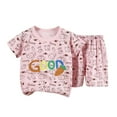 thumbnail image 2 of Cethrio Toddler Girls Outfit Sets, Cotton Cute Casual Short Sleeve Shirt Top and Shorts Suits Pink Size 2 T, 2 of 3