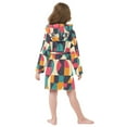 thumbnail image 7 of FORMRS Niños Bathrobe Unisex Hooded Robe Soft Plush Pajamas Sleepwear, Size 7-9T, Retro Geometric, 7 of 7
