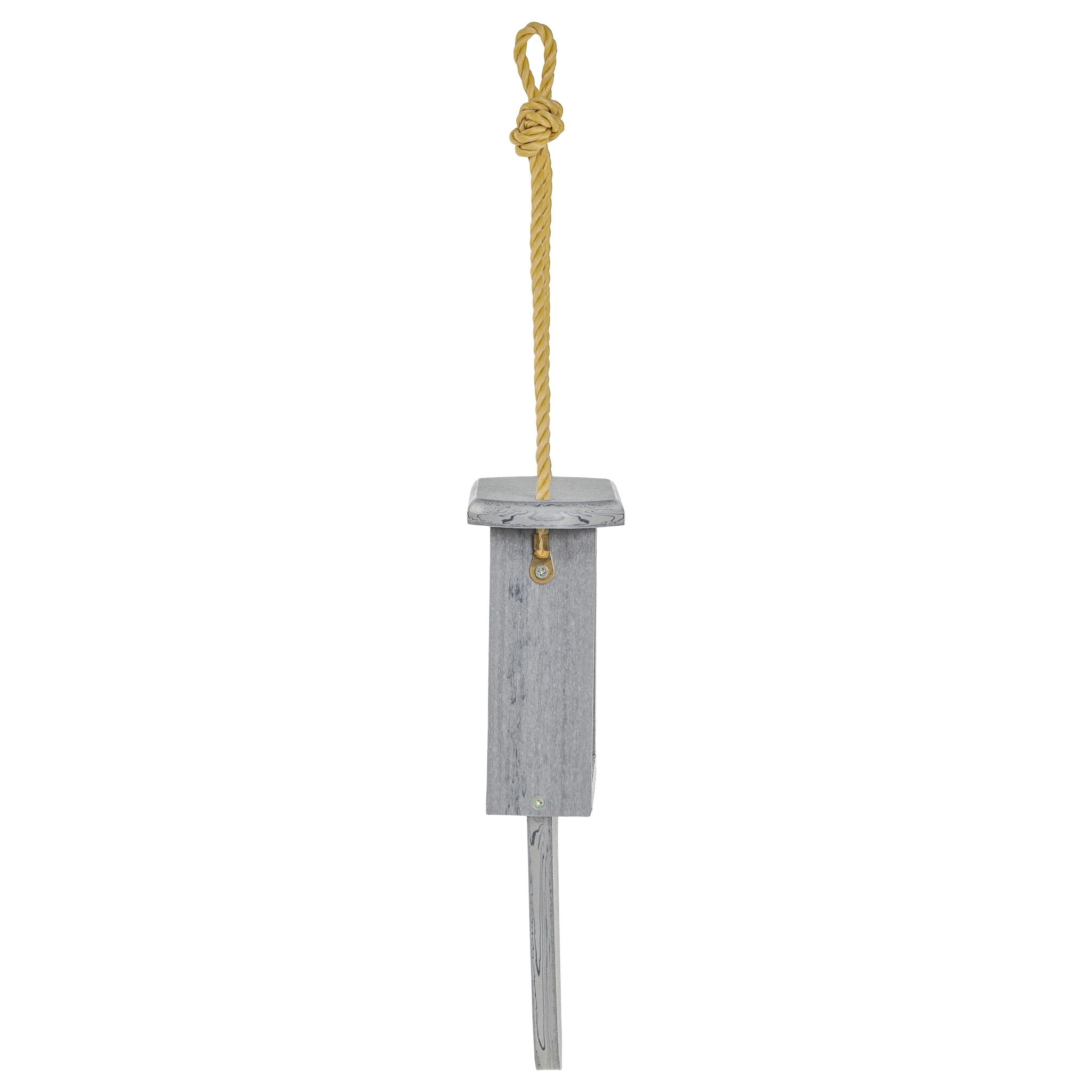 Birds Choice Modern Farmhouse Hanging Suet Bird Feeder with Tail Prop, Driftwood
