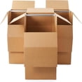 thumbnail image 2 of Wardrobe Clothing Moving Boxes with Bar - 24" x 24" x 40", 3-Pack, Brown, 2 of 5