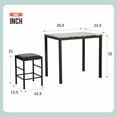 thumbnail image 4 of BestMassage Dining Kitchen Table Dining Set Marble Rectangular Breakfast Wood Set Table And Chair For 2,Brown, 2 Seater with Table Height 32 in, 4 of 8