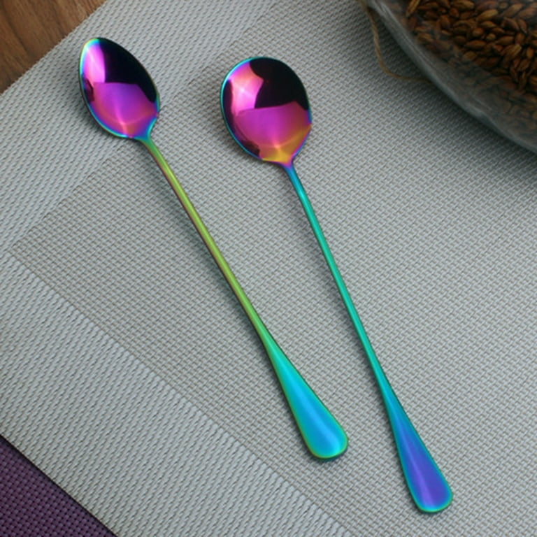 Home Kitchen Plastic Tea Soup Coffee Measuring Spoon Set Purple 5