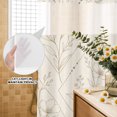 thumbnail image 2 of No Hook Shower Curtain, Vintage Botanical Shower Curtains for Bathroom with See Through Top Window, Rustic Simple Flowers Geometric Art Beige Waterproof & Washable Bath Curtain Stall 48"x72", 2 of 5
