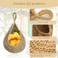 thumbnail image 3 of ZYNERY 4 paquetes para cocina con 6Pcs Hooks, Boho Wall Hanging Basket, Teardrop Hanging Basket para almacenamiento de cebolla de patata, organización de la pared del hogar, Capa de algodón, 3 of 7