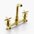 thumbnail image 4 of Brushed Brass Wall Mount Bathroom Faucet Two Cross Handles and Rough-in Valve Included,SUMERAIN, 4 of 6