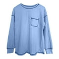 thumbnail image 4 of SNKSDGM Chandails à Manches Longues pour Femmes T-Shirts à Manches Longues pour Femmes Ample Chandail à Manches Longues Décontracté Uni à Col Rond Tricoté Ample Chandail Haut TTG, 4 of 4