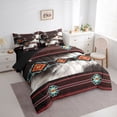 thumbnail image 3 of jejeloiu Retro Boho Aztec 7-Piece Bedding Comforter Set,Cow Cattle Hide King Bedding Sets,White Brown Cyan Bed Sheets For Girls Kids,Microfiber Bedroom Decor Reversible, 3 of 8