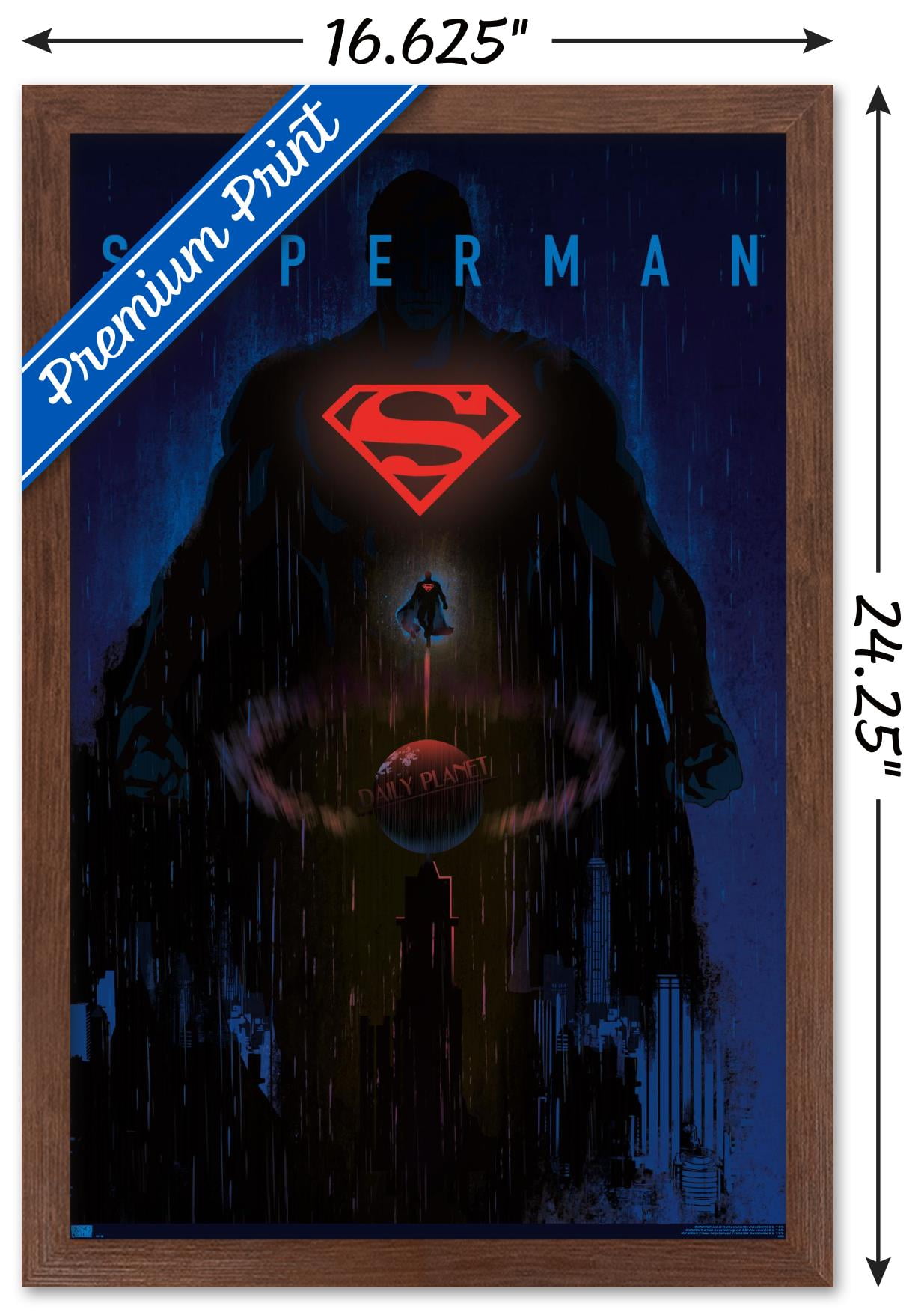 DC Comics: Dark Artistic - Superman Wall Poster, 14.725" x 22.375" Framed