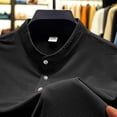 thumbnail image 4 of pstuiky camisetas de hombre, Blusa/camisa informal de cuello redondo y botones de color liso para hombre, de moda de verano camisas casuales para hombre xl, 4 of 7