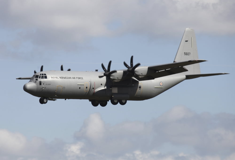 A Royal Norwegian Air Force C-130J Hercules Canvas Art - Timm ZiegenthalerStocktrek Images (34 x 23)